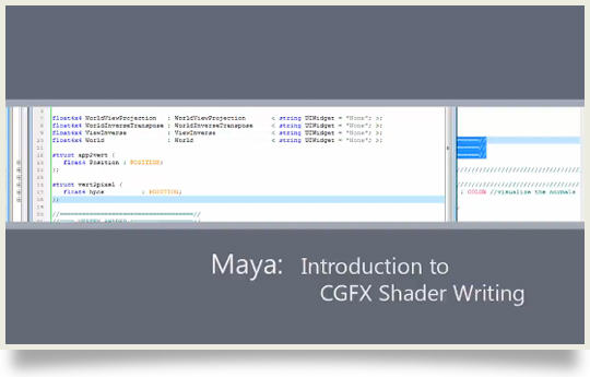 maya introduction to CGFX shader writing