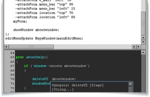 Custom Script Editor for Maya Shows Reference as You Type