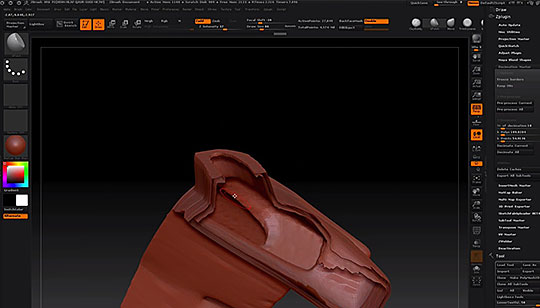 hollowing out objects with zbrush
