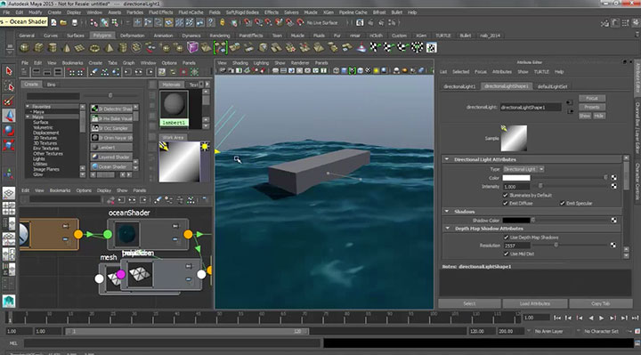 Ocean Effects With the Ocean Shader in Maya 2015 - Lesterbanks