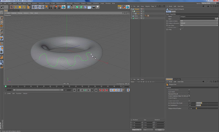 how to draw splines on object surface c4d