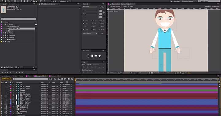 slim panel for after effects