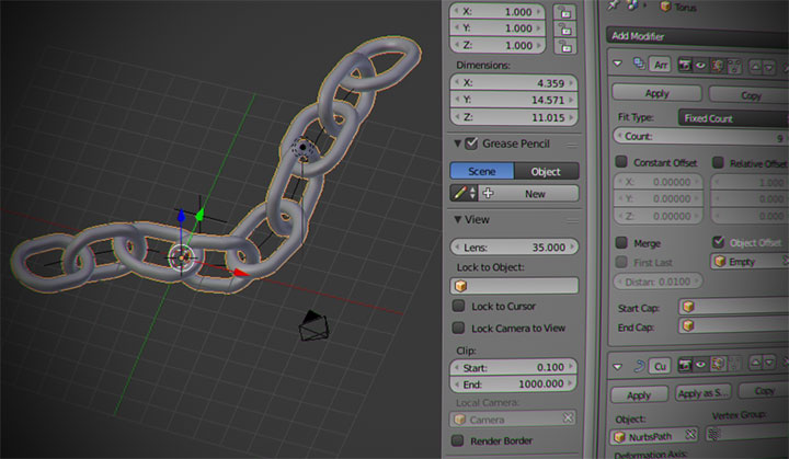 Creating easy Chains in Blender
