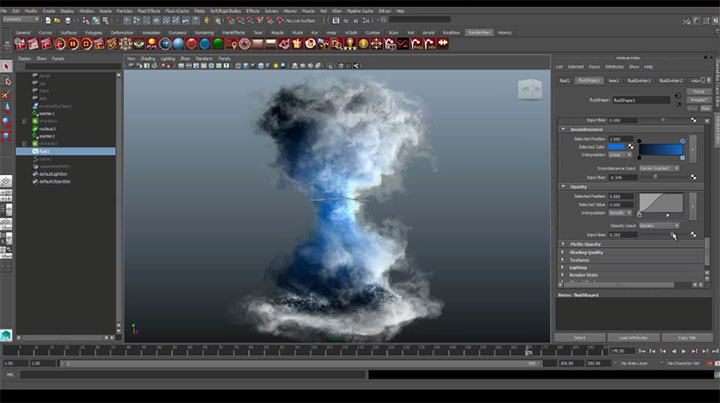 Creating a Tornado Using Maya Fluids