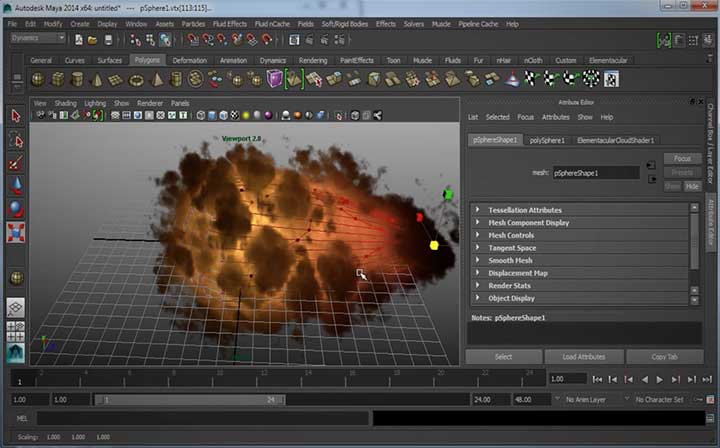 Creating a Fireball with Elementacular for Maya
