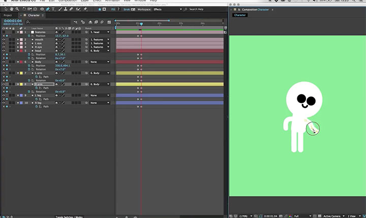 Adding Anticipation and Overshoot to Character Animation in Ae