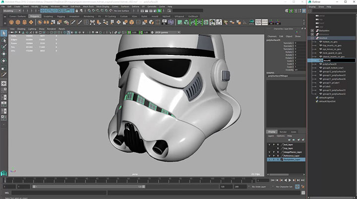 modeling a Stormtrooper Helmet in Maya