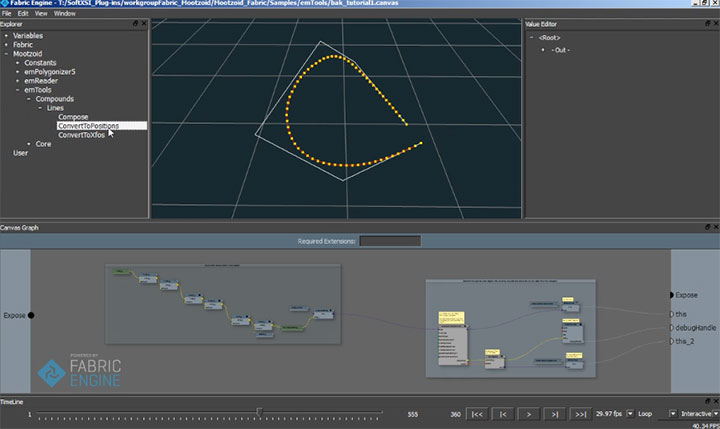 Converting Lines to Positions With emTools Fabric Engine and Maya