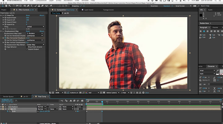 Add Dimension to Photos in Ae With Displacements