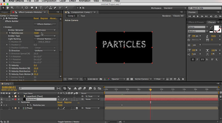 Create Type Made Up Of Particles in Ae
