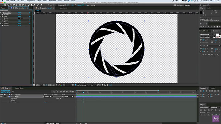 Create a Shape Layer Animated Iris in After Effects