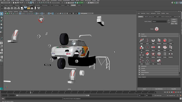 Reassembling a Car With Maya's Motion Graphics Toolkit
