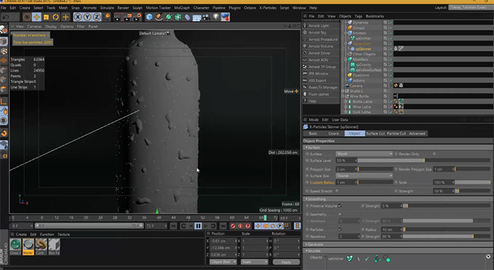 Animate Droplets on a Bottle With X-Particles