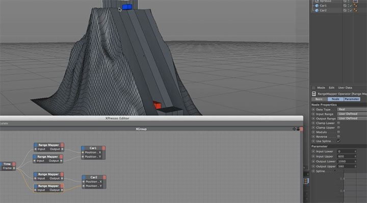Rigging a Funicular Railway With the Range Mapper Node