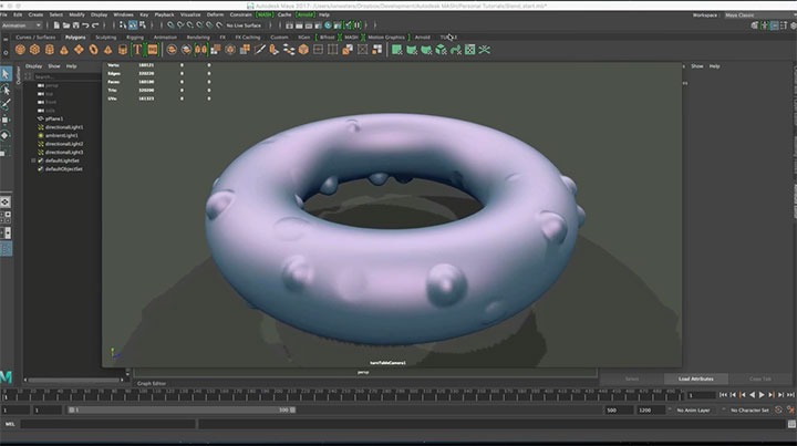 A Blend Deformer in MASH Can Easily Create a Boiling Mesh Effect