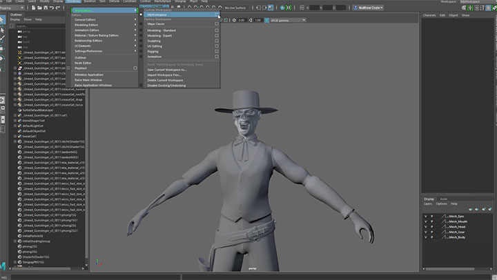 A Quick Look at Workspaces in Maya and Maya LT 2017
