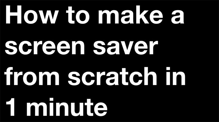Make a Screen Saver From Your Ae Work With a Single Click