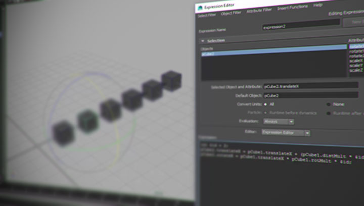 Need to create automatic animation for a particular thing? A Maya expression can do the trick. Anytime you need something more than a direct one to one connection, a Maya expression can make that easy. If you are just getting started with the expression syntax in Maya, there are a lot of great resources around for you to dive into. Patrick Woo, has been posting a few, helping new users get started and offering tips for more seasoned ones. Patrick Woo Ker Yang is a VFX Generalist TD at VHQ Media, and his latest post has a look into using a Maya expression that can drive multiple objects, in various ways. This can give you a simple rig where objects driven by a Maya expression can arrange themselves in interesting ways. Patrick’s set up has a slight offset in rotation and translation for every object, looking at the object’s values before it. So as the first cube moves along a designated axis, the spacing between the objects and the rotations react to that change. Simple, with some uses in real work!