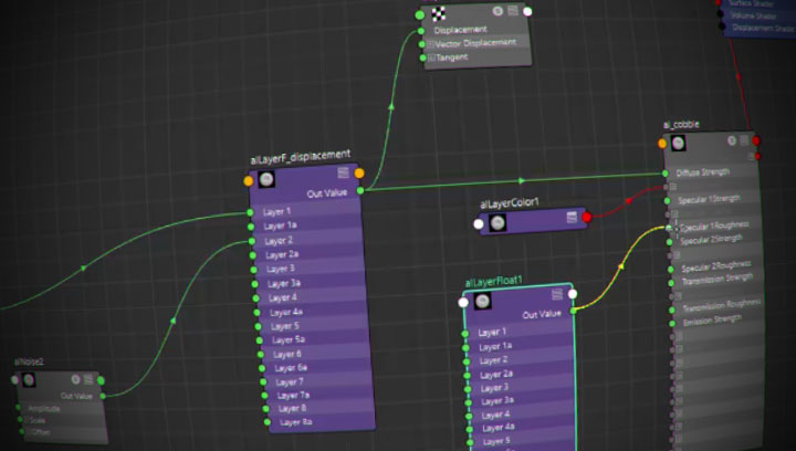 Procedurally Displace a Cobblestone Pattern With Arnold