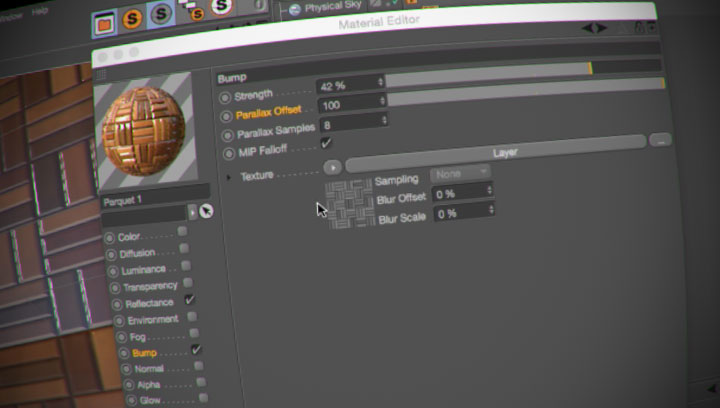 Use Parallax Offset to Squeak Out More Bump in C4D