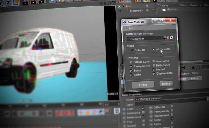 New C4D Plugin Creates White Mattes With the Take System