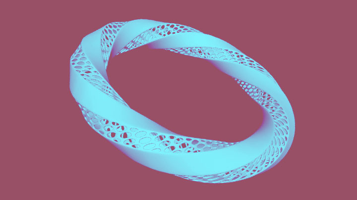 How to Model a Complex Twisted Ring With Holes in Maya