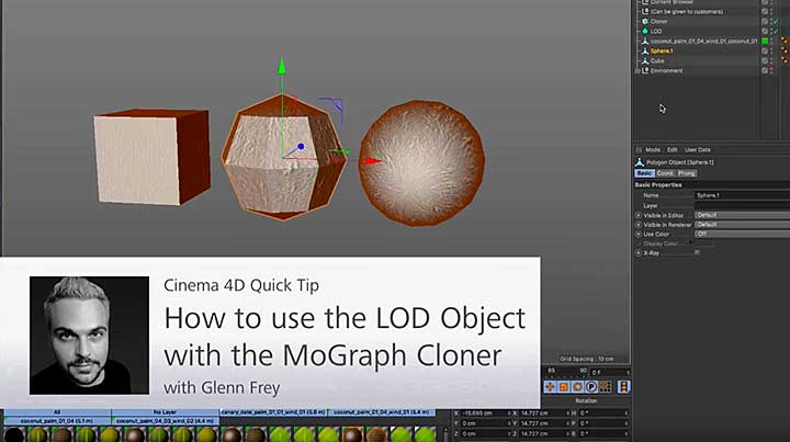 Use the LOD Object With Cloner Objects in C4D for More Efficiency