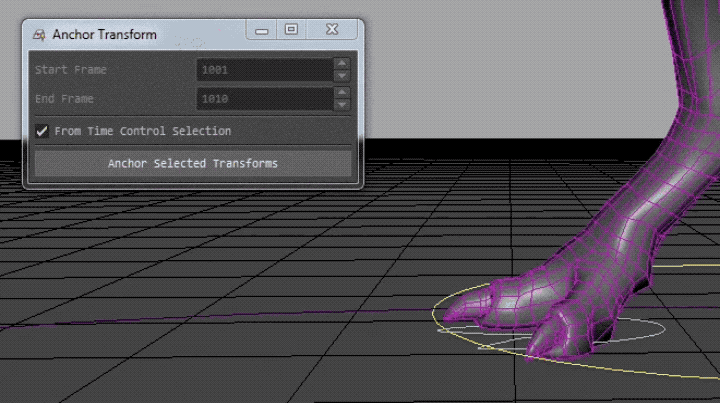 Maya Anchor Transform Tool Helps Stick Feet to the Ground