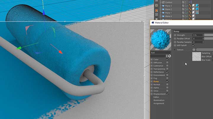 Have a Paint Roller Actually Lay Down Paint in C4D