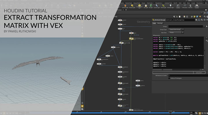 Extracting a Transformation Matrix from Moving Objects in Houdini