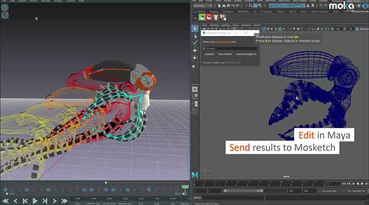 This Demo Shows a Live Mosketch to Maya Link