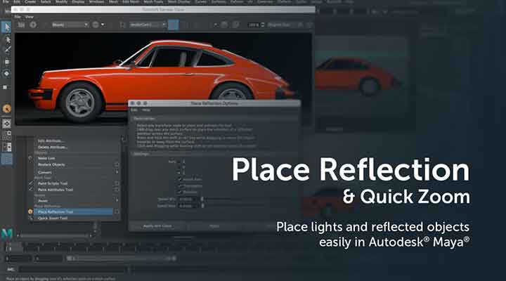 Free Place Reflection Tool for Maya Launches
