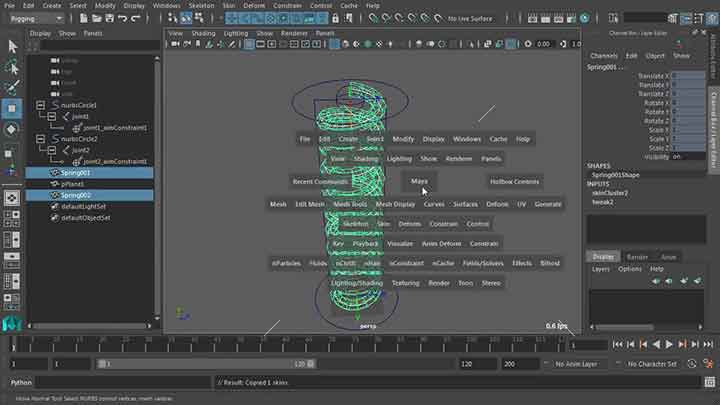 How to Skin a Spring So That it Looks Rigid