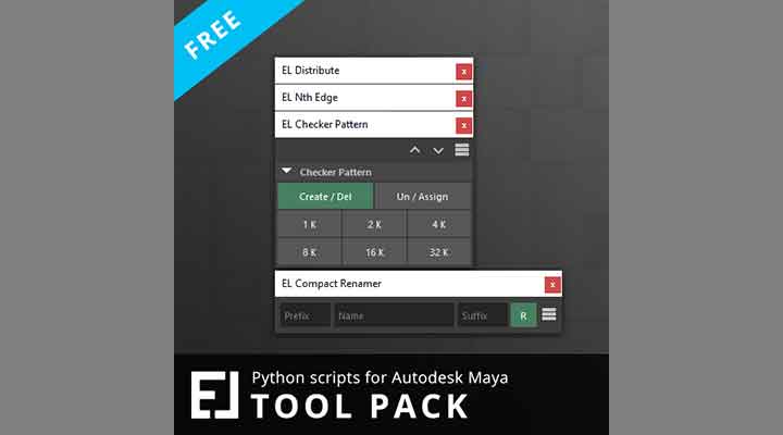 Free EL Tool pack Has 4 Handy Python Tools for Maya