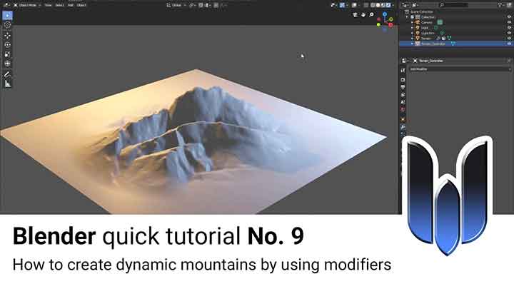 How Create Mountains in Blender With Modifiers -