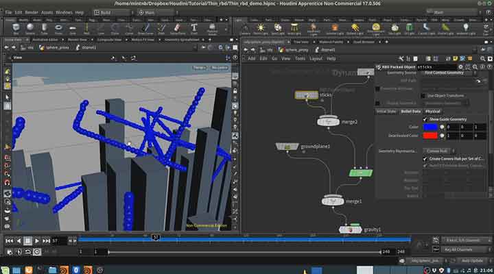 How to simulate thin RBD objects in Houdini