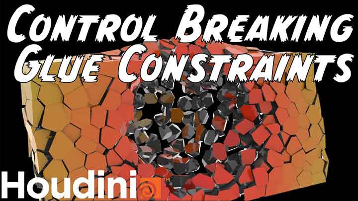 How to Control a Glue Constraints Break in Houdini