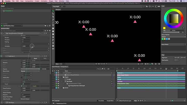 Using Cavalry String Generators and Text Position