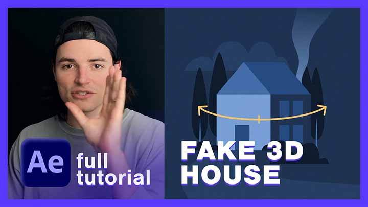 How to Create a Shape Layer Fake 3D House Turn in Ae