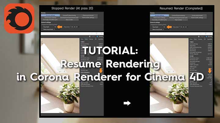 How to Resume Renders With Corona in Cinema 4D