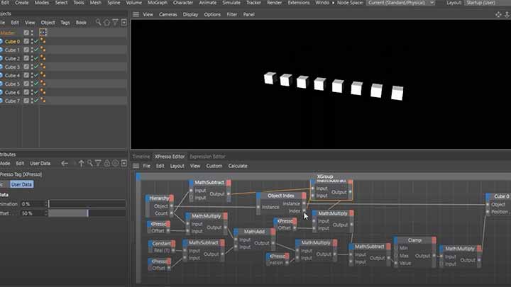 How to Animate Attributes Sequentially Using Xpresso