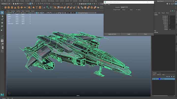 Working With the Game Vertex Count Display in Maya
