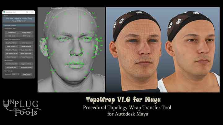 Check Out TopoWrap, a New Procedural Topology & Texture WrapTransfer Tool for Maya