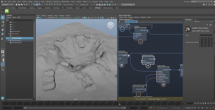 Rockify Bifrost Compound Creates Random Rocks With UVs in Maya