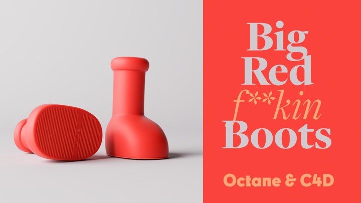 Model, Light, and Render Big Red Boots With C4D
