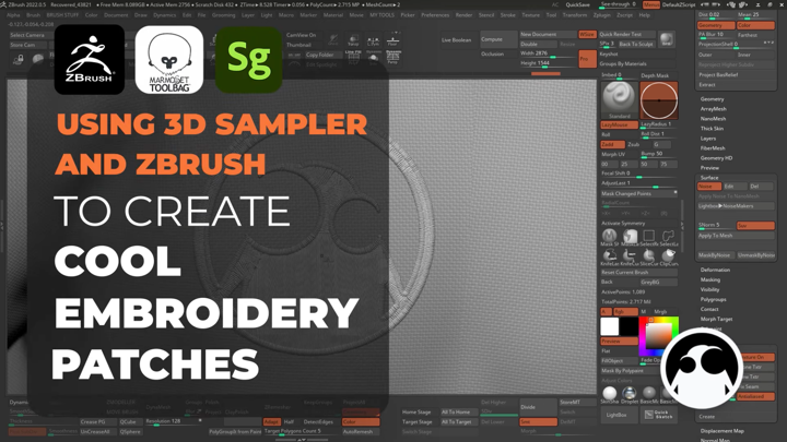 Working With 3D Sampler and ZBrush to Create Custom Embroidery Patches in 3D