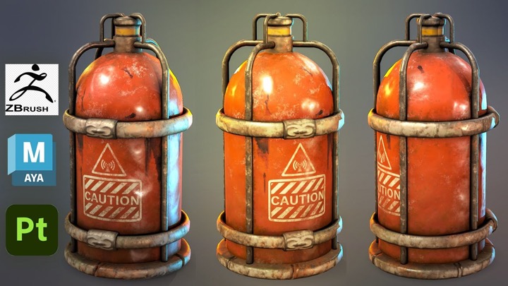 Create a Stylized Gas Canister with Zbrush, Maya, and Substance Painter